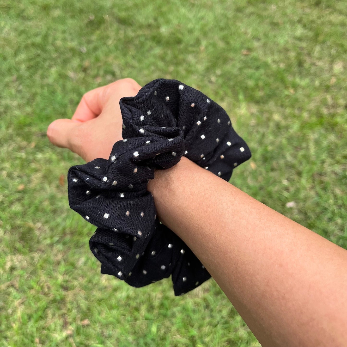 Black Festive Cotton Scrunchies