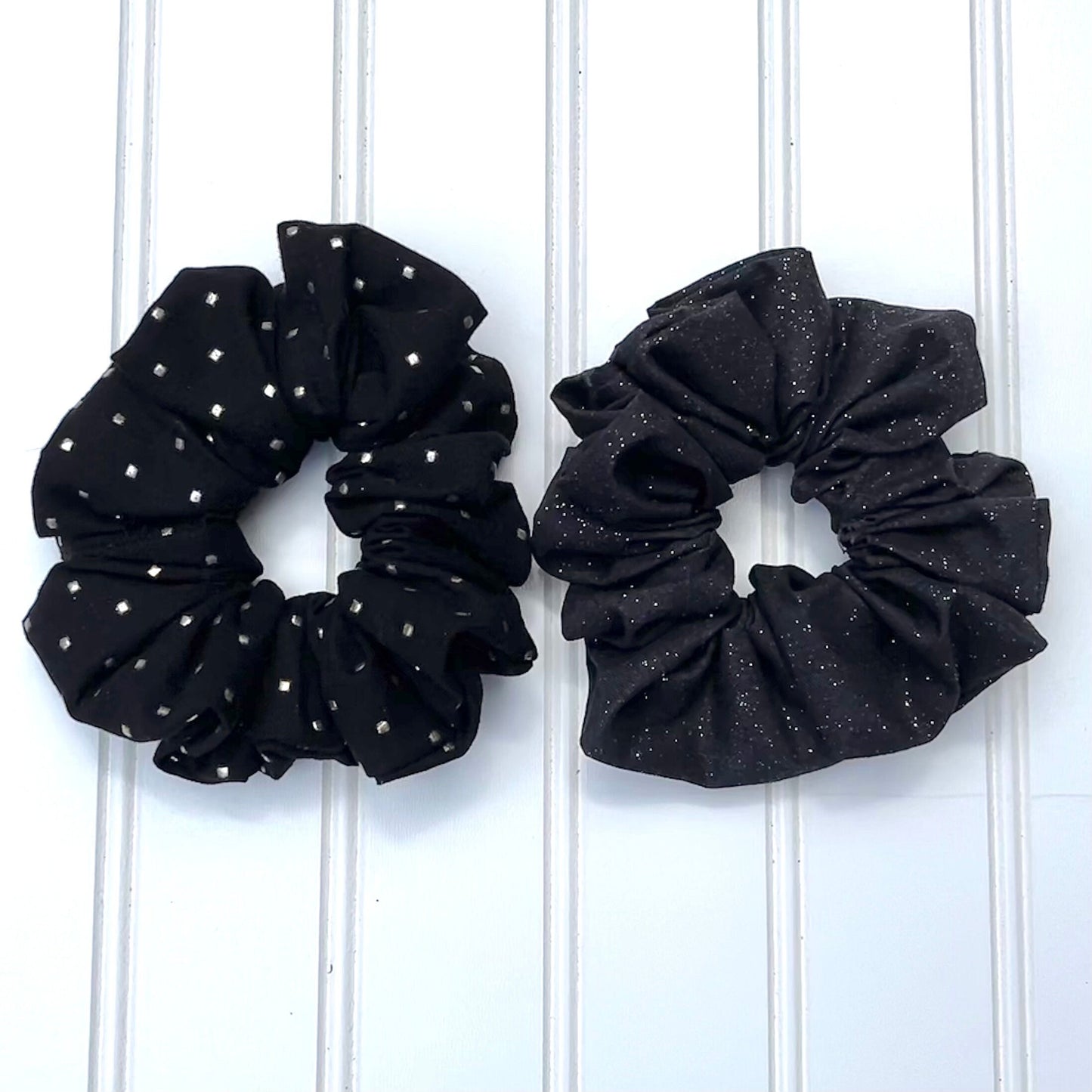 Black Festive Cotton Scrunchies