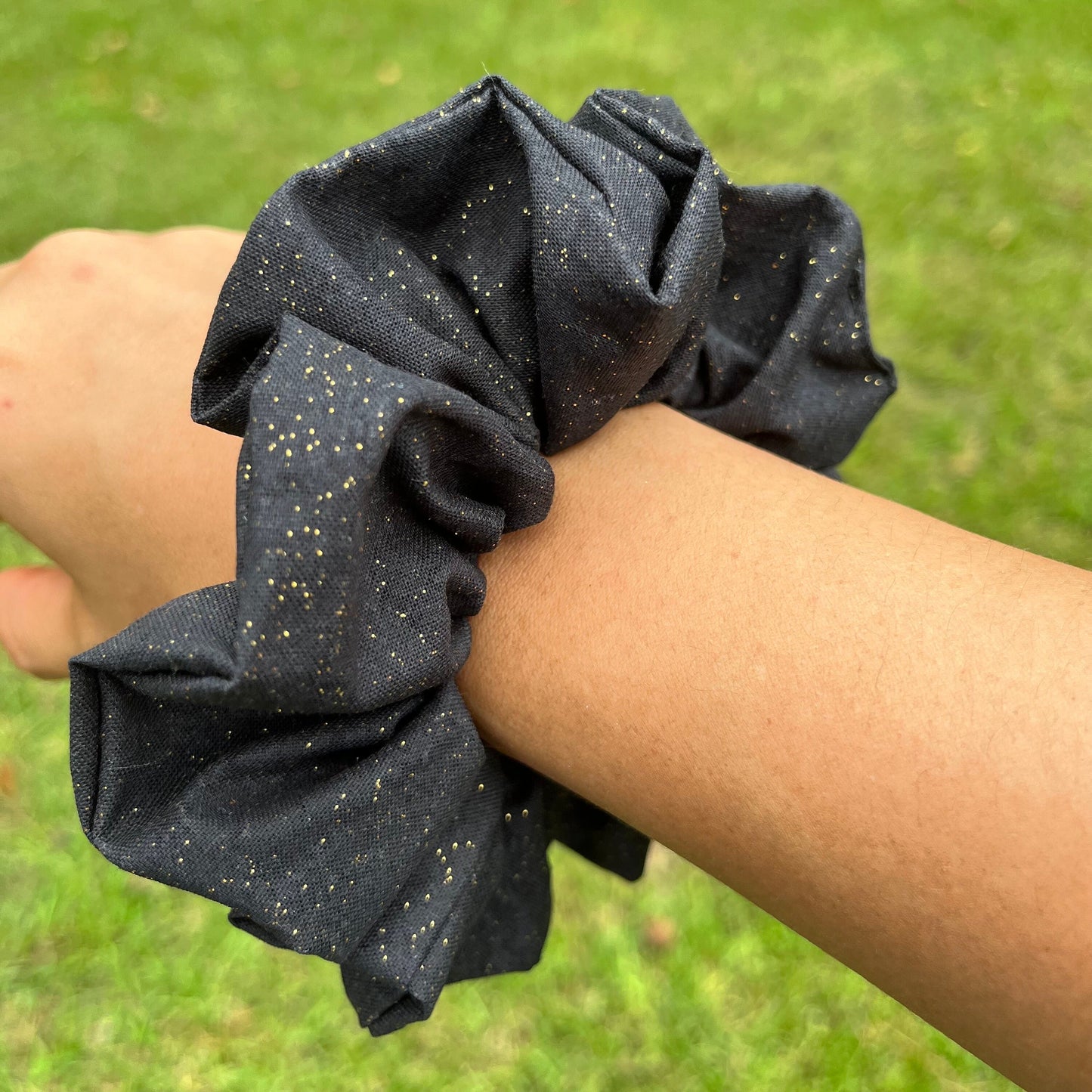 Black Festive Cotton Scrunchies