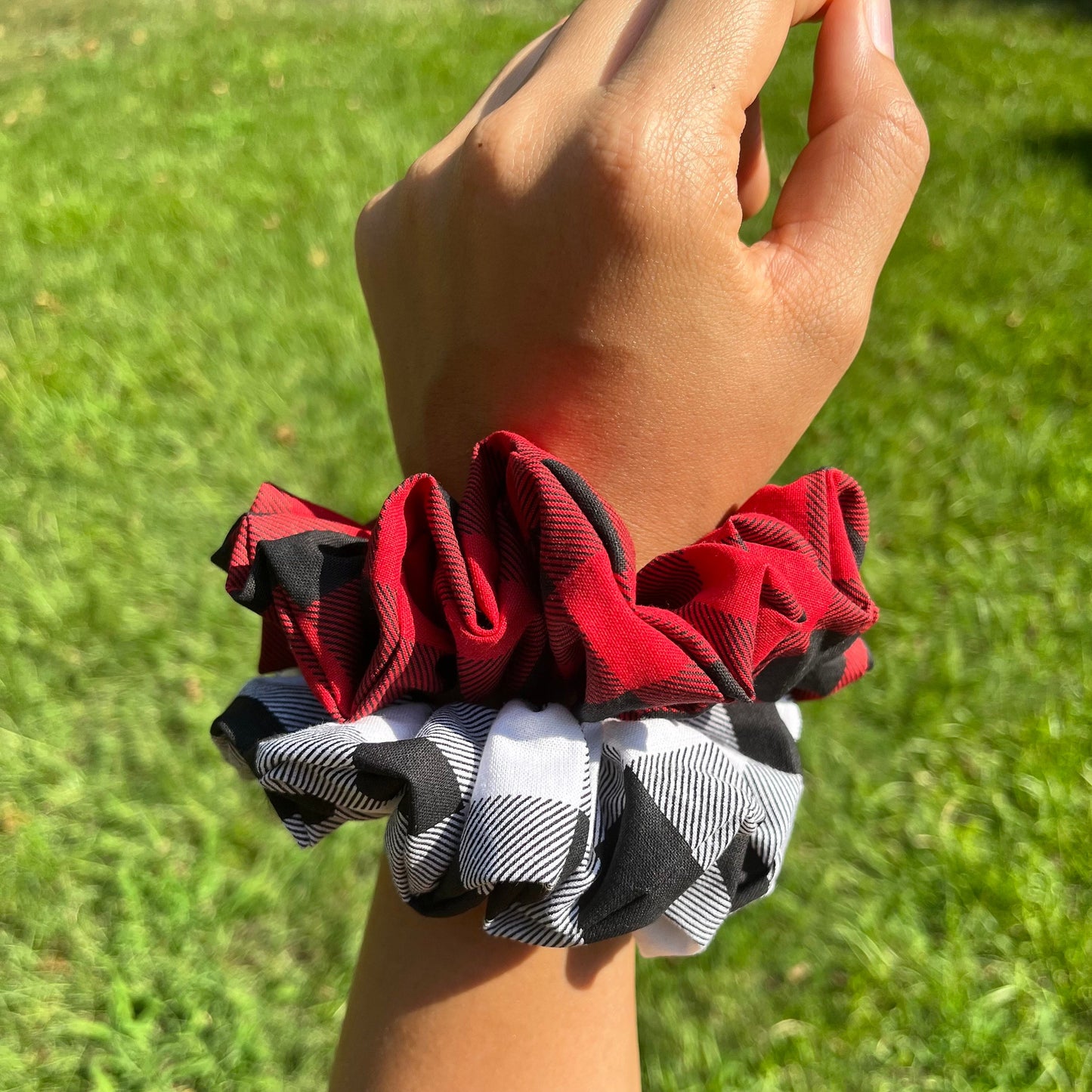 Buffalo Plaid Print Scrunchie