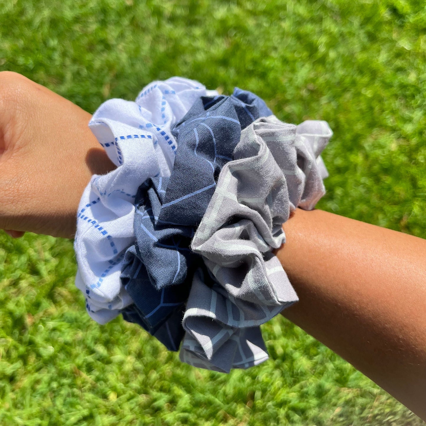 Plaid Geometric Scrunchies