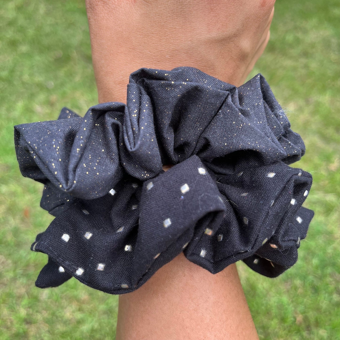 Black Festive Cotton Scrunchies