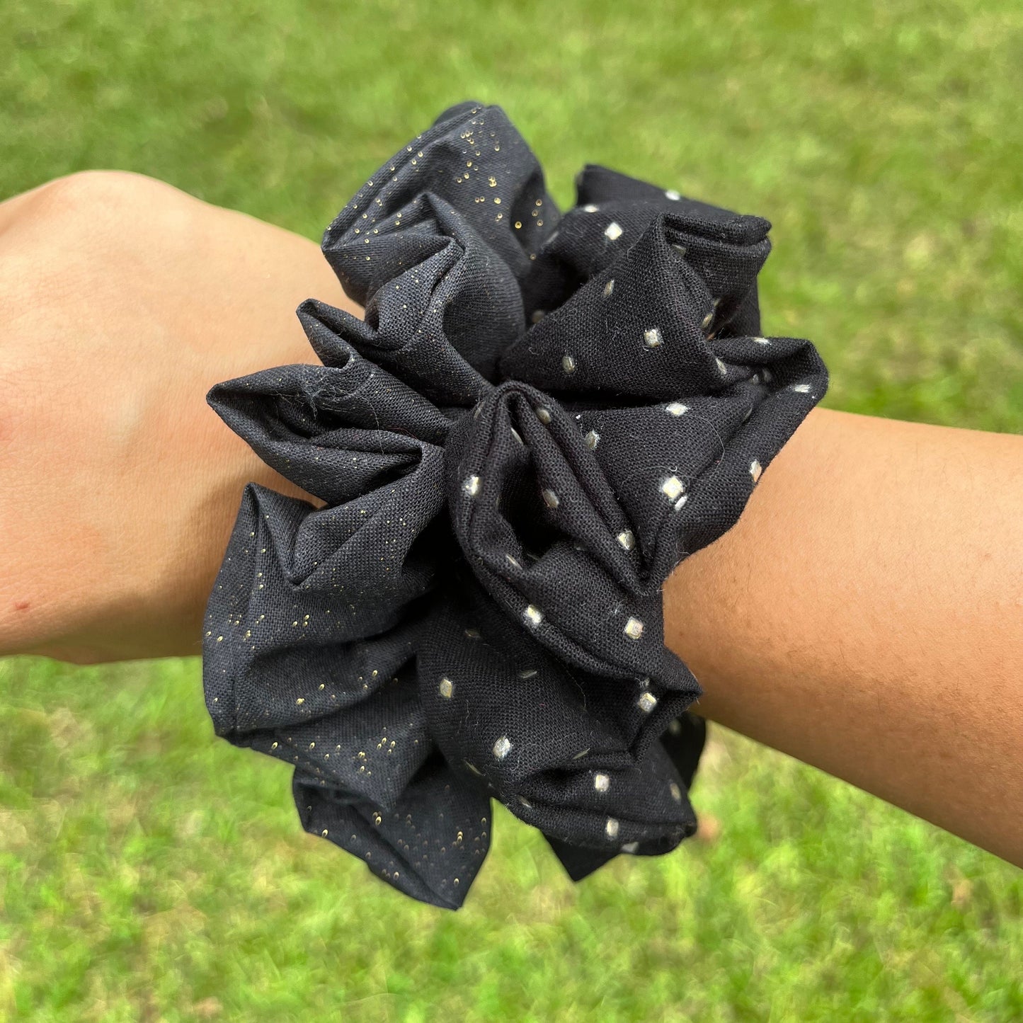 Black Festive Cotton Scrunchies