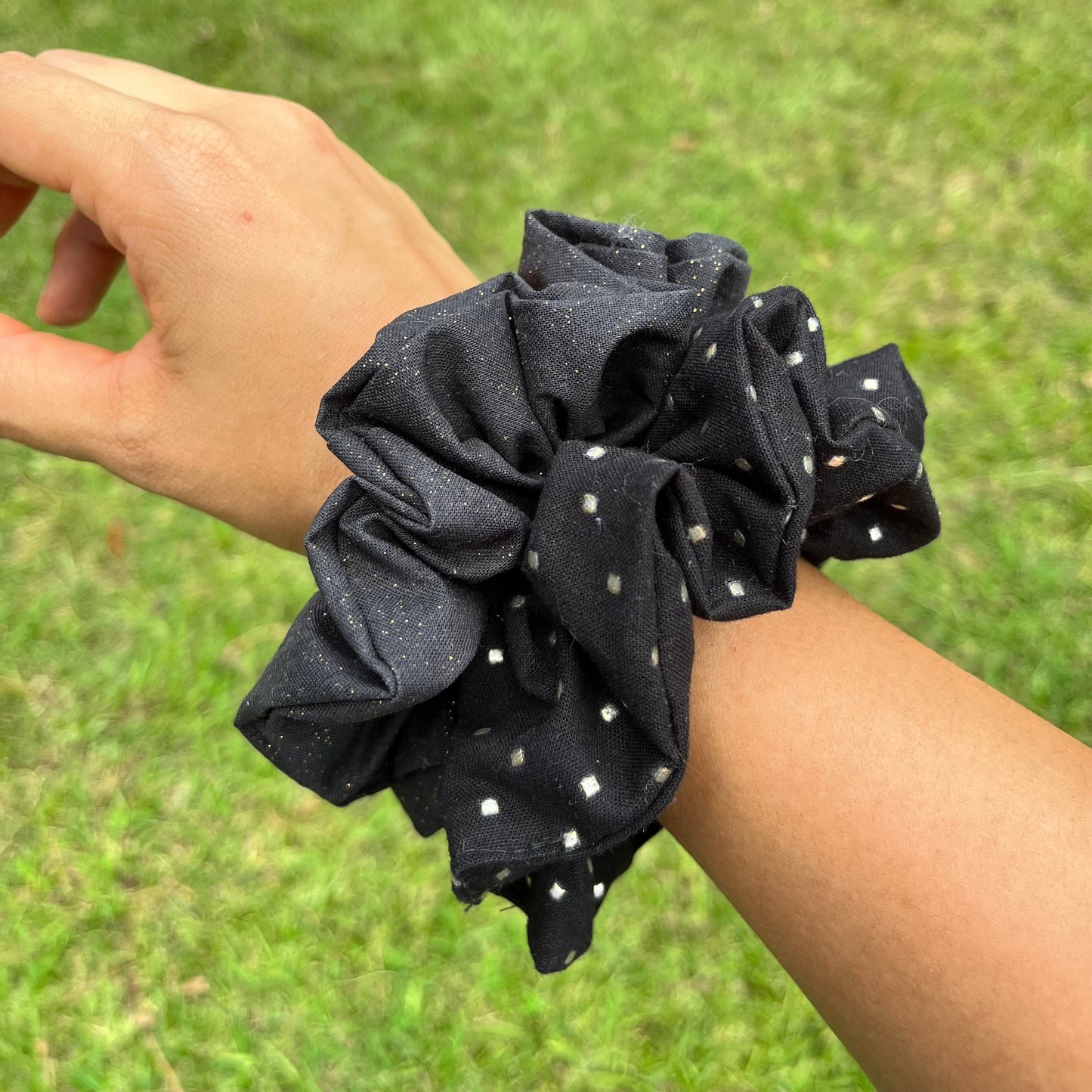 Black Festive Cotton Scrunchies