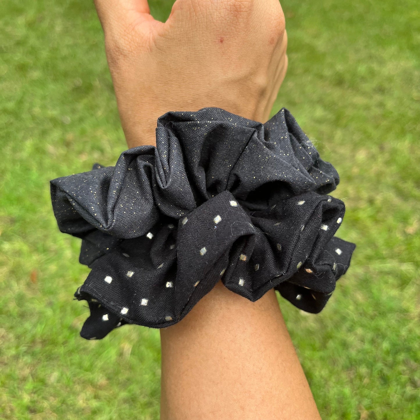 Black Festive Cotton Scrunchies