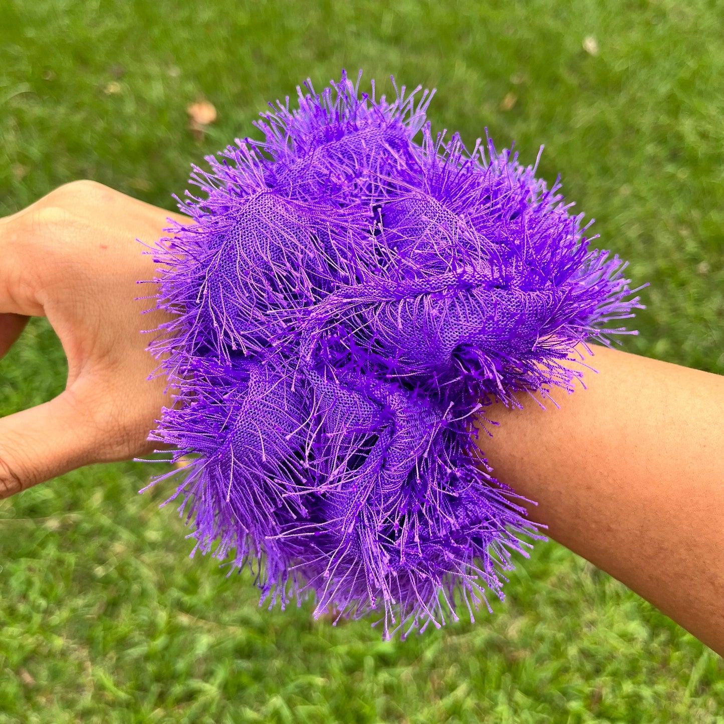 Purple Fuzzy Cute Scrunchie, Fuzzy scrunchie, hair scrunchie, scrunchies, stocking stuffers, Space Buns scrunchies,  limited edition