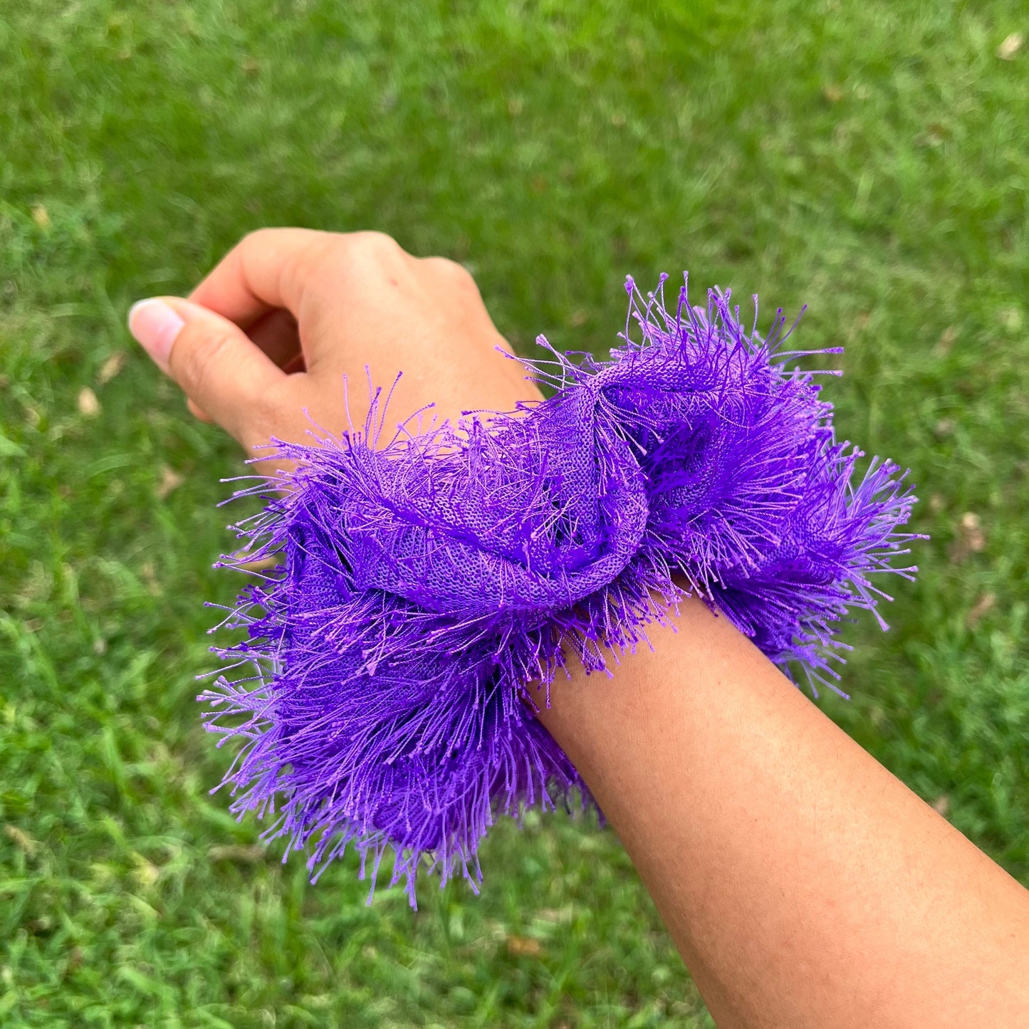 Purple Fuzzy Cute Scrunchie, Fuzzy scrunchie, hair scrunchie, scrunchies, stocking stuffers, Space Buns scrunchies,  limited edition