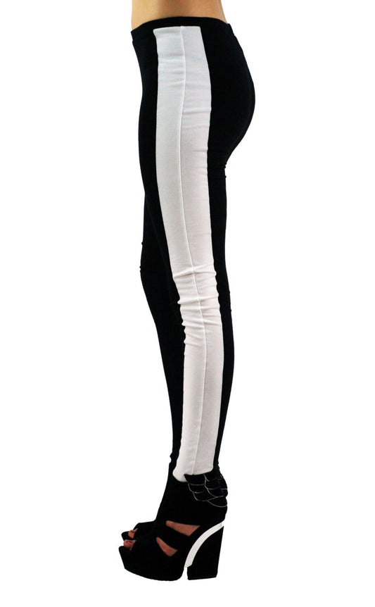 Ella Black and White Tuxedo Stripe Leggings